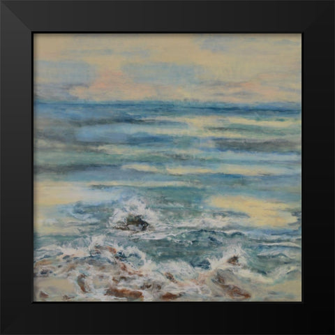 Beyond the Restless Sea Black Modern Wood Framed Art Print by Shanti, Shima