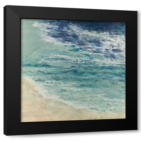 Lapping at the Edge Black Modern Wood Framed Art Print by Shanti, Shima