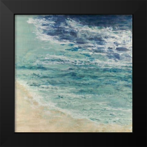 Lapping at the Edge Black Modern Wood Framed Art Print by Shanti, Shima