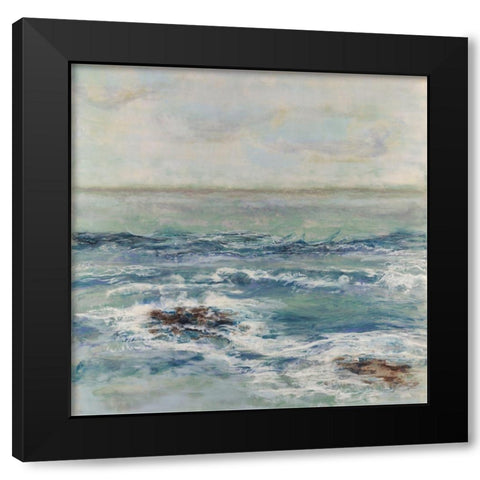 Tidewater Black Modern Wood Framed Art Print by Shanti, Shima