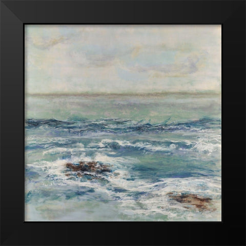 Tidewater Black Modern Wood Framed Art Print by Shanti, Shima