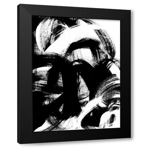 Onyx Swipe II Black Modern Wood Framed Art Print with Double Matting by Vess, June Erica