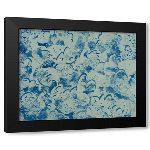 Textures in Blue II Black Modern Wood Framed Art Print by Baxter Mill Archive