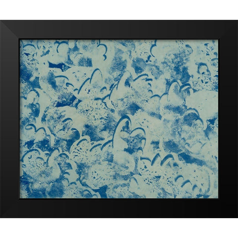 Textures in Blue II Black Modern Wood Framed Art Print by Baxter Mill Archive