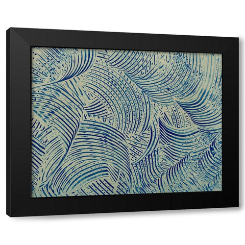 Textures in Blue V Black Modern Wood Framed Art Print with Double Matting by Baxter Mill Archive