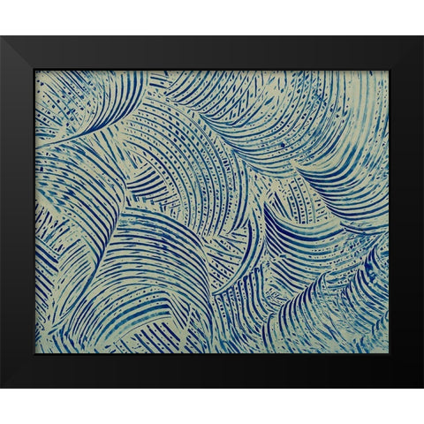 Textures in Blue V Black Modern Wood Framed Art Print by Baxter Mill Archive