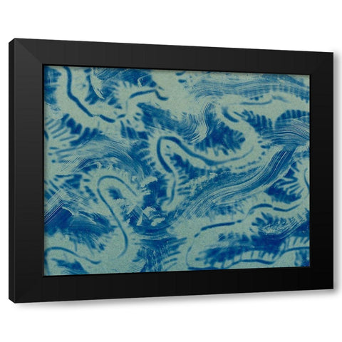 Textures in Blue VII Black Modern Wood Framed Art Print with Double Matting by Baxter Mill Archive
