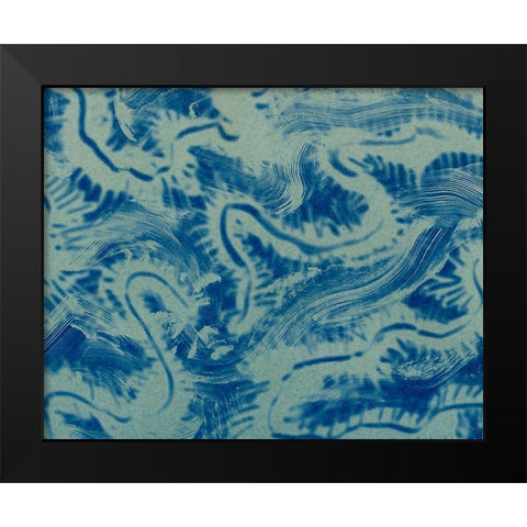 Textures in Blue VII Black Modern Wood Framed Art Print by Baxter Mill Archive