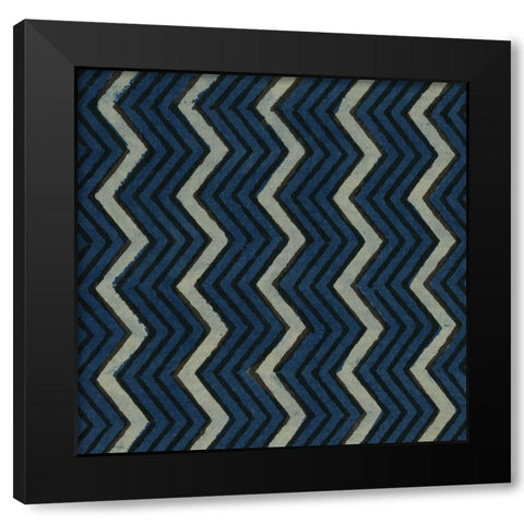 Indigo Geometrics II Black Modern Wood Framed Art Print by Baxter Mill Archive