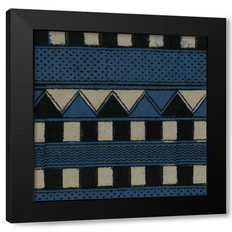 Indigo Geometrics III Black Modern Wood Framed Art Print with Double Matting by Baxter Mill Archive