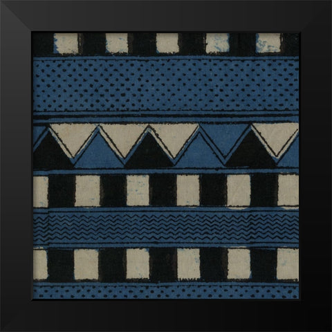 Indigo Geometrics III Black Modern Wood Framed Art Print by Baxter Mill Archive