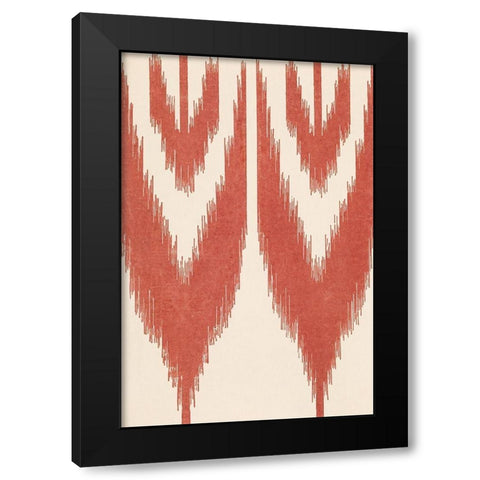 Flame Stitch Motif I Black Modern Wood Framed Art Print by Baxter Mill Archive