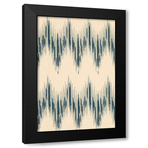 Flame Stitch Motif II Black Modern Wood Framed Art Print by Baxter Mill Archive