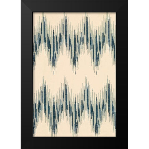 Flame Stitch Motif II Black Modern Wood Framed Art Print by Baxter Mill Archive