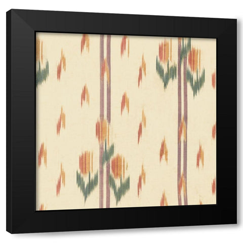 Flame Stitch Motif III Black Modern Wood Framed Art Print by Baxter Mill Archive