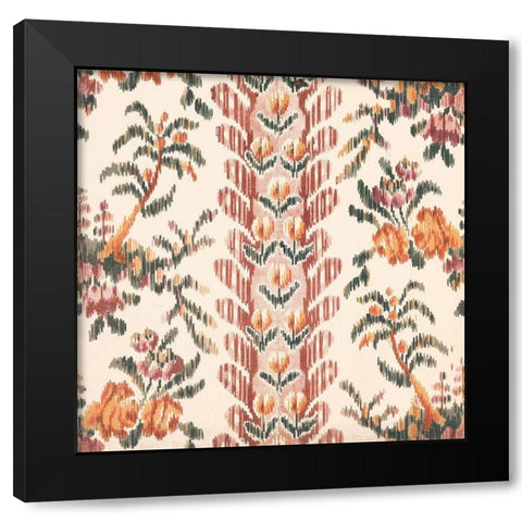 Flame Stitch Motif IV Black Modern Wood Framed Art Print with Double Matting by Baxter Mill Archive