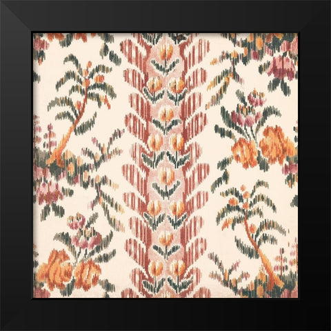 Flame Stitch Motif IV Black Modern Wood Framed Art Print by Baxter Mill Archive