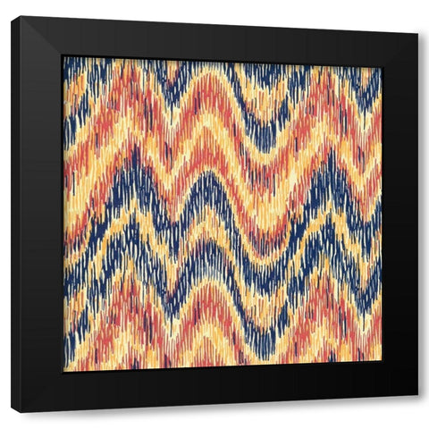 Flame Stitch Motif V Black Modern Wood Framed Art Print with Double Matting by Baxter Mill Archive