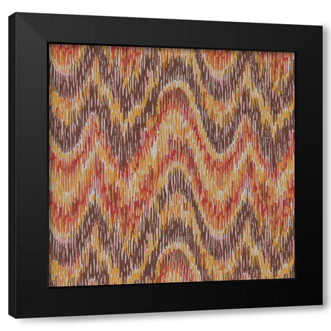 Flame Stitch Motif VI Black Modern Wood Framed Art Print with Double Matting by Baxter Mill Archive