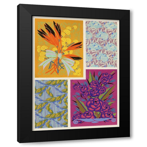 Art Deco Florals I Black Modern Wood Framed Art Print by Baxter Mill Archive