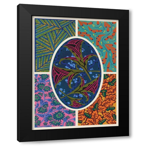 Art Deco Florals II Black Modern Wood Framed Art Print with Double Matting by Baxter Mill Archive