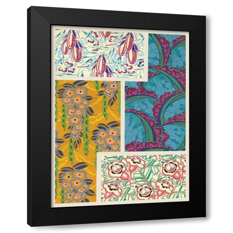 Art Deco Florals III Black Modern Wood Framed Art Print with Double Matting by Baxter Mill Archive