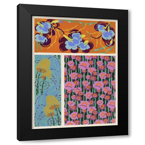 Art Deco Florals VII Black Modern Wood Framed Art Print by Baxter Mill Archive