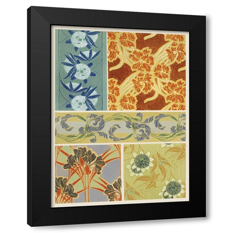 Art Deco Florals IX Black Modern Wood Framed Art Print by Baxter Mill Archive