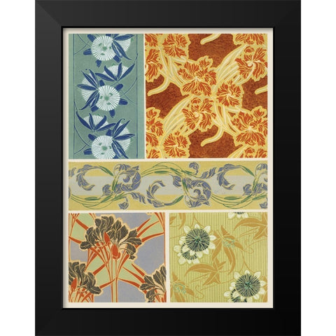 Art Deco Florals IX Black Modern Wood Framed Art Print by Baxter Mill Archive