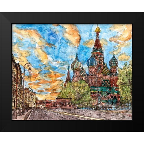 Russia Temple I Black Modern Wood Framed Art Print by Wang, Melissa