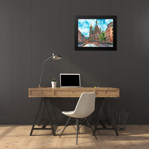 Russia Temple II Black Modern Wood Framed Art Print by Wang, Melissa