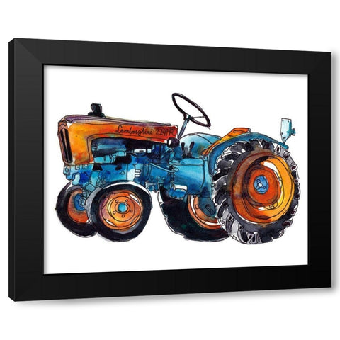 Tractor Study II Black Modern Wood Framed Art Print with Double Matting by McCreery, Paul