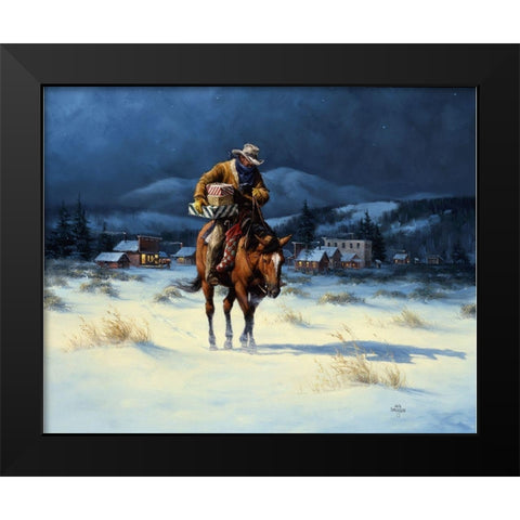 Bringing Christmas Home Black Modern Wood Framed Art Print by Sorenson, Jack