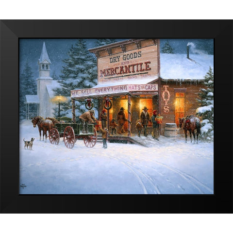Christmas Wishes Black Modern Wood Framed Art Print by Sorenson, Jack
