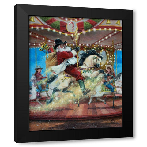 Merry Go Round Black Modern Wood Framed Art Print by Sorenson, Jack