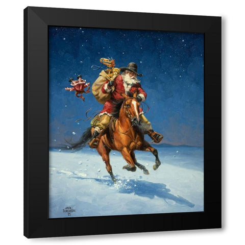 Midnight Rider Black Modern Wood Framed Art Print by Sorenson, Jack