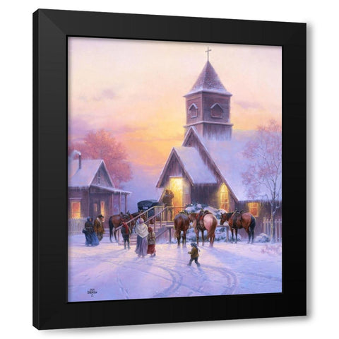Sunday Service Black Modern Wood Framed Art Print by Sorenson, Jack