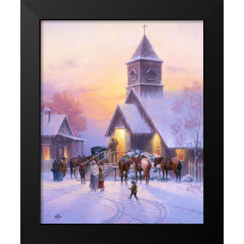 Sunday Service Black Modern Wood Framed Art Print by Sorenson, Jack