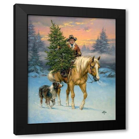 The Family Tree Black Modern Wood Framed Art Print by Sorenson, Jack