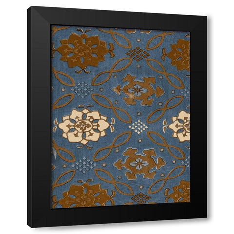 Japanese Patterns V Black Modern Wood Framed Art Print by Baxter Mill Archive