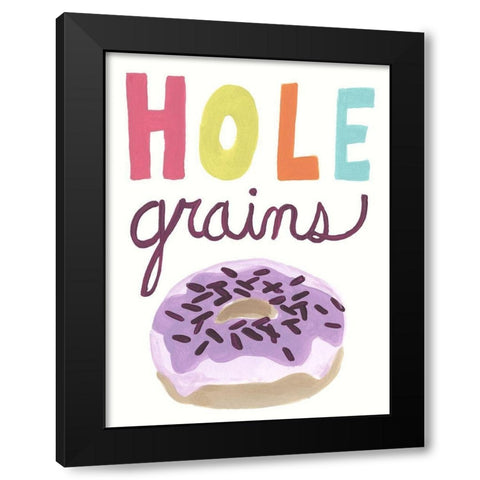 Happy Donuts I Black Modern Wood Framed Art Print by Vess, June Erica