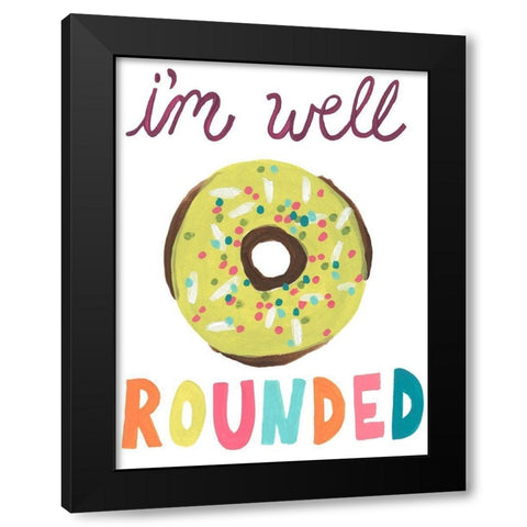 Happy Donuts II Black Modern Wood Framed Art Print with Double Matting by Vess, June Erica