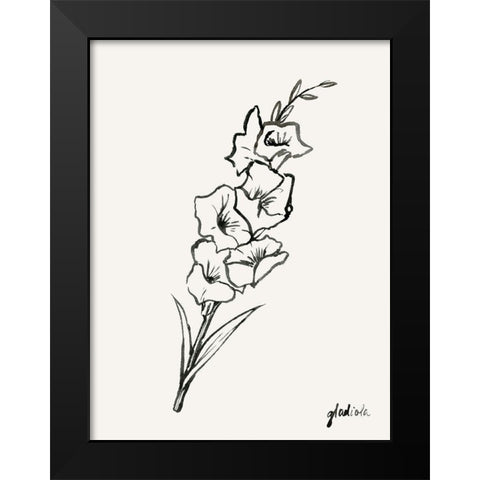 Gladiola Sketch II Black Modern Wood Framed Art Print by Popp, Grace