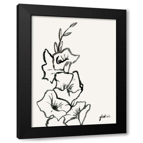 Gladiola Sketch III Black Modern Wood Framed Art Print with Double Matting by Popp, Grace