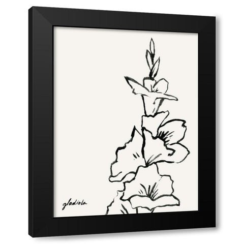 Gladiola Sketch IV Black Modern Wood Framed Art Print with Double Matting by Popp, Grace