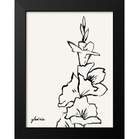 Gladiola Sketch IV Black Modern Wood Framed Art Print by Popp, Grace