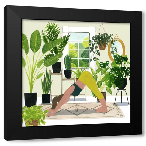 Indoor Asana I Black Modern Wood Framed Art Print by Popp, Grace
