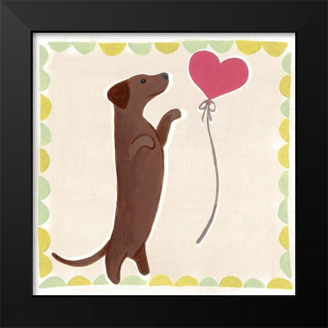 Dachshund Delight II Black Modern Wood Framed Art Print by Vess, June Erica