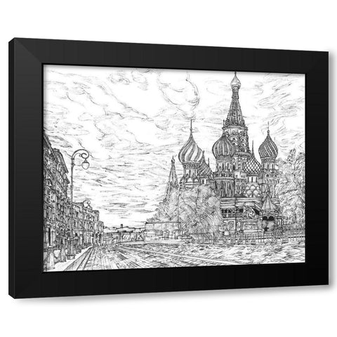 Russia in Black and White I Black Modern Wood Framed Art Print with Double Matting by Wang, Melissa