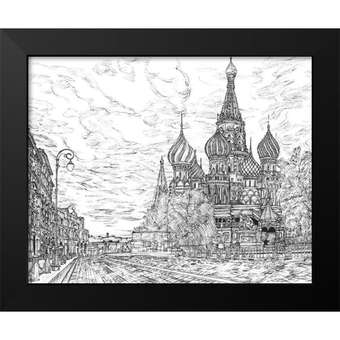 Russia in Black and White I Black Modern Wood Framed Art Print by Wang, Melissa